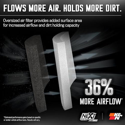 K&N NextGen Cold Air Intake System: Dry-Flow Cotton Filter: Compatible with 2019-2024 RAM 1500; 50-1578D - style: NextGen Dryflow