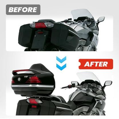 ALMULOO Motorcycle Luggage Trunk W/Tail Light Compatible with Yamaha