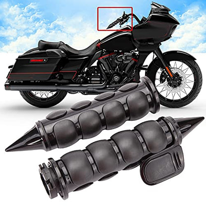 DREAMIZER Motorcycle Grips 1 inch Compatible with Harley Honda and More - color: Black