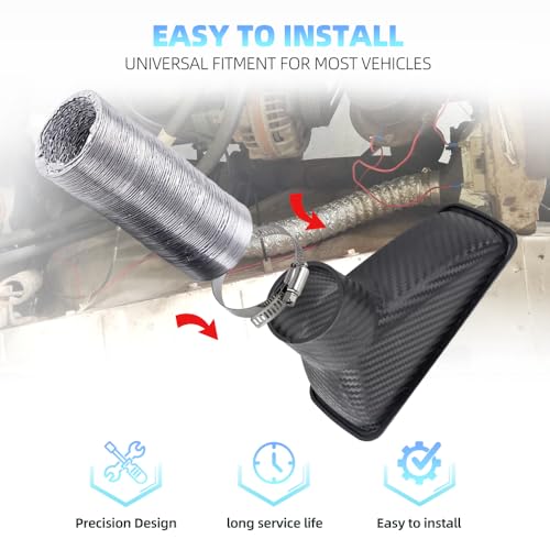 BARTOO Air Intake Duct Front Bumper Turbo Air Intake Pipe Universal for Car - style: Square