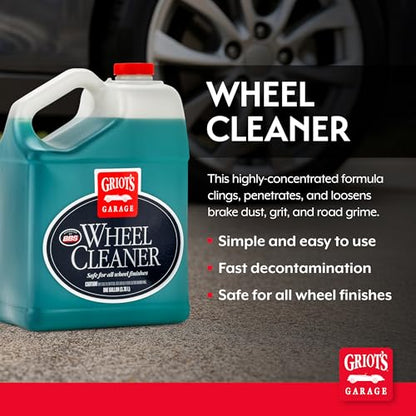Griot's Garage Wheel Cleaner for All Finishes, Car Tire Rim Cleaning, Brake Dust and Grime Remover, PH Balanced, 11107, One Gallon - size: 128 Fl Oz (Pack of 1)