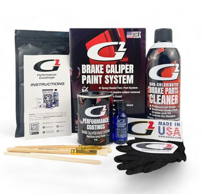G2 High Temperature Brake Caliper Paint Kit - High Gloss, Wear and Heat Resistant, Epoxy Paint System - Dries Hard, No Flaking or Fading - Pink - color: Pink