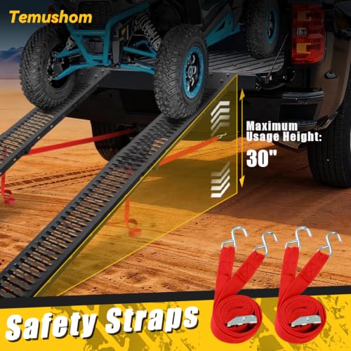 Temushom 83" Black Series Folding Truck Ramps, 1000 Lbs Capacity, 2 Pcs - size: Black-83'' L-Usable Height: under 30''