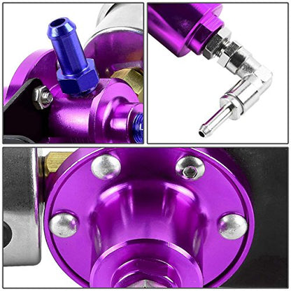 Auto Dynasty 160psi Adjustable Aluminum Fuel Pressure Regulator+Oil Filled Gauge (Purple) - color: Purple