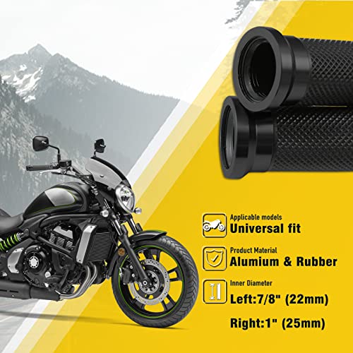 DREAMIZER Motorcycle Handle Grips Rubber Pedal Bike Scooter Handlebar Grips Modified Handlebar Throttle Turn Grip Settle - Black - color: Black