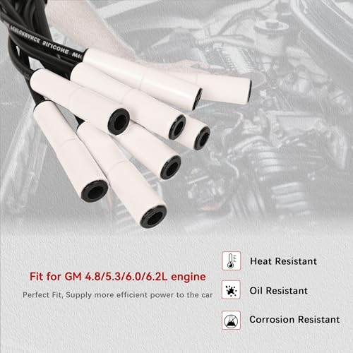 RLP 9059C Spark Plug Wires Set of 8 4.8L-6.2L V8 Compatible with Chevy GMC
