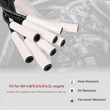 RLP 9059C Spark Plug Wires Set of 8 4.8L-6.2L V8 Compatible with Chevy GMC