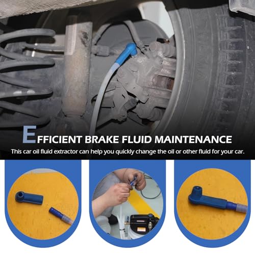 3.93Ft Brake Fluid Bleeder Hose, Silicone Clear Brake Bleeder Hose, Car Oil Fluid Extractor with Adapter, Universal Oil Change Hose Replacement, for Auto, Motorcycle Braking System Repair