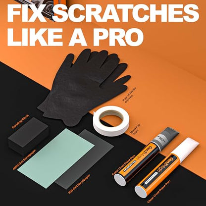Slate Gray Metallic Touch Up Paint Pen Kit Compatible with Chevy [Clear Coat Included], GNO/WA633D Color Match for Scratches, Rock Chips, Bumper Dings, Easy Scratch Repair & Rust Remover - color: Compatible with Chevy - Slate Gray Metallic