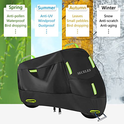 SECELES Scooter Cover Waterproof Outdoor Fits up to 82" Vespa 125cc 150cc - color: Green, size: XL (82" x 37" x 50")