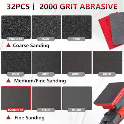 32 PCS 2000 Grit Sanding Sponge, Soft and Flexible Sandpaper Block - style: 32Pcs 2000Grit