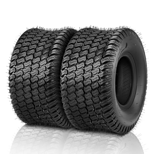 TUFFIOM 20x10.00-10 Lawn Mower Tires Set of 2, 4PR Turf Tire Lawn & Garden Tires, Compatible With Most Lawn & Garden Utility Vehicles, Tubeless - size: 20x10.00-10
