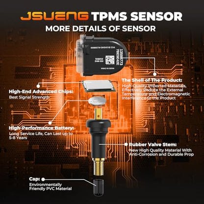 433Mhz TPMS Sensor, GM Tire Pressure Monitoring System Sensor - size: 4Pcs