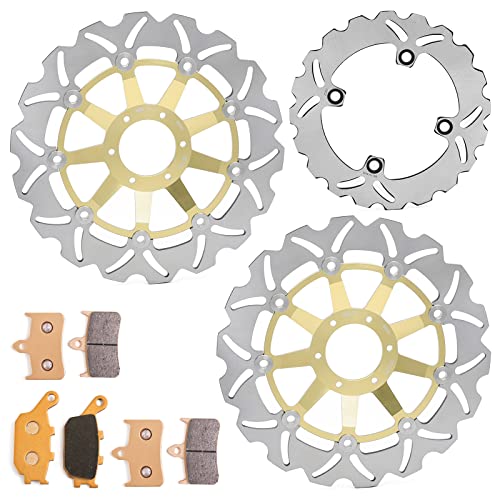 Front Rear Brake Disc Rotors Pads Kit for Honda CBR900RR Fireblade 1992 1993 CBR 900 RR - color: Gold, size: CBR900RR Fireblade 1992 1993