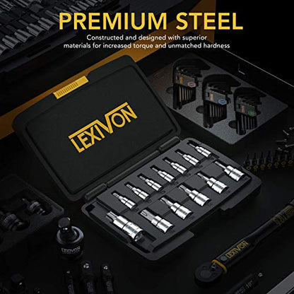 LEXIVON Torx Bit Socket Set, Premium S2 Alloy Steel | 13-Piece Star T8 - T60 Set | Enhanced Storage Case (LX-143) - style: Torx Bit Socket Set