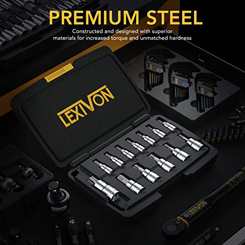 LEXIVON Torx Bit Socket Set, Premium S2 Alloy Steel | 13-Piece Star T8 - T60 Set | Enhanced Storage Case (LX-143) - style: Torx Bit Socket Set