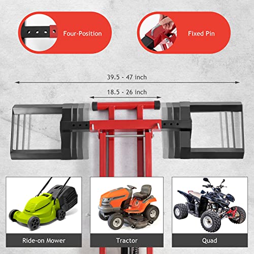 IRONMAX Adjustable Lawn Mower Lift, 500 LBS Weight Capacity