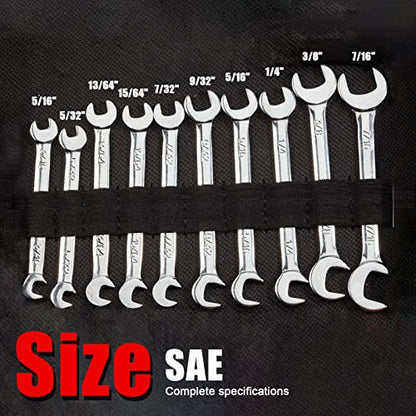 SPEEDWOX Mini Double Open End Wrench Set, 10-Piece, High Carbon Steel, Silver - size: Double Open End SAE 10-Piece