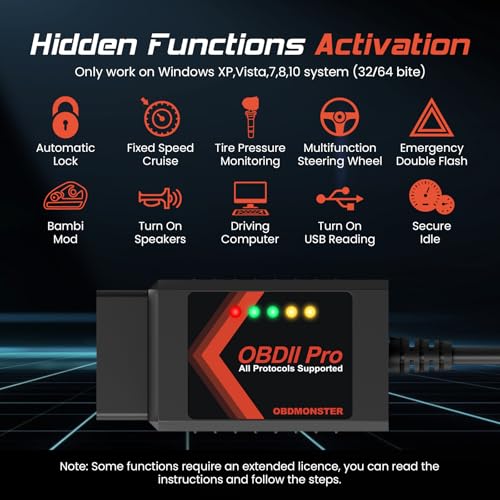 ELM327 OBD2 Adapter Compatible with F150 F250 and More, for MS/HS CAN Automatically Switch, OBDII Diagnostic Scanner via USB for Windows only