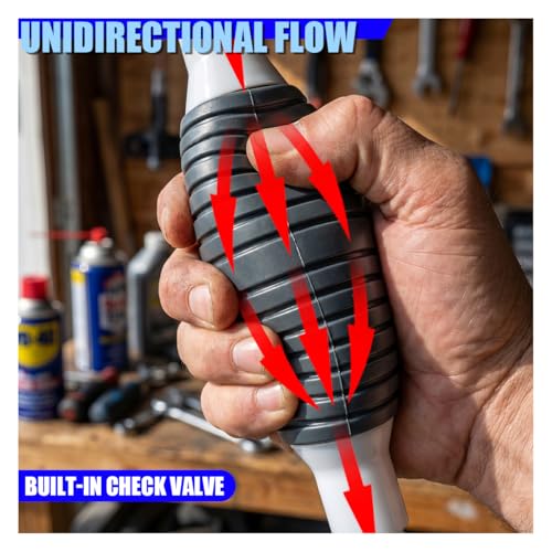 Car Multifunctional Liquid Siphon Pump, Portable Manual Fuel Transfer Hose with Clips, Universal Auto Fluid Extractor for Oil, Water, Diesel, Gasoline (1.5M-4.92FT) - size: 1.5M-4.92FT