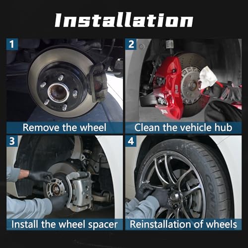 Four-Piece Wheel Spacer Set, 12mm 8x6.5 8x170 8x180 Wheel Spacers, Precision Positioning Reduces Vibration, Enhances Ride Comfort — Universal Fit - size: 12mm-8 hole