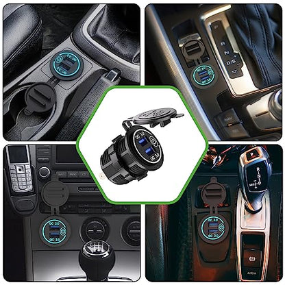 10L0L 12V Dual USB Outlet Quick Charge 3.0 for Golf Cart UTV ATV Boat Truck - color: Dual USB