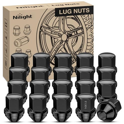 Nilight 20PCS M14x1.5 Lug Nuts Compatible with 2012-2018 Ram 1500 - color: Black, size: 20PCS Ram 1500 2012-2018 Wrangler/Gladiator 19-22