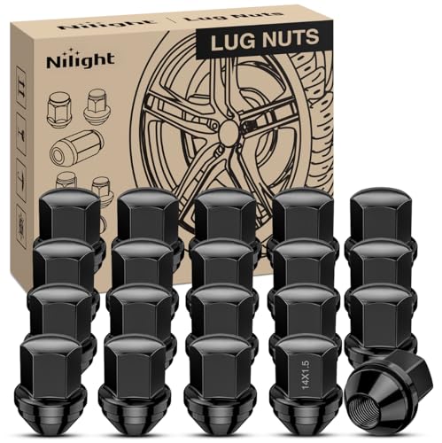 Nilight 20PCS M14x1.5 Lug Nuts Compatible with 2012-2018 Ram 1500 - color: Black, size: 20PCS Ram 1500 2012-2018 Wrangler/Gladiator 19-22