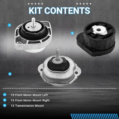 Front & Rear Engine Mount Kit Motor Mount (for 2004-2007 BMW X3) - size: For 2004-2007 BMW X3