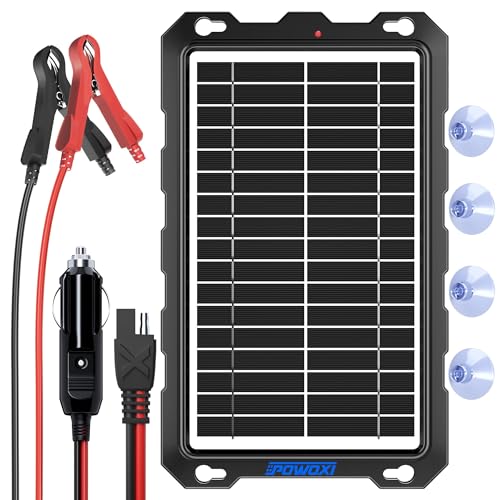POWOXI 9W 12V Solar Battery Charger Trickle Maintainer Kit for Car - color: Solar Powered Battery Chargers 9w