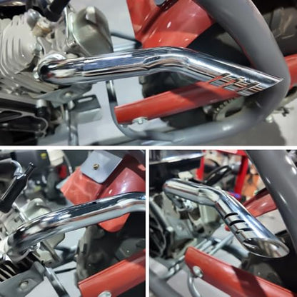 Mini Bike Exhaust Header Kit,Fit Predator 196cc212cc224ccGX160 Clone - size: silver