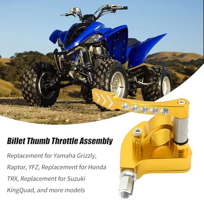 EATAKWARD Billet CNC Universal 7/8" ATV Throttle Lever Thumb Controller Thumb Throttle (Yellow) - color: Yellow