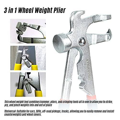 Wheel Weight Pliers, Wheel Balancing Weight Hammer Tool for Repair Remover Tire