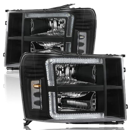 G-PLUS LED Headlights Assembly Compatible with GMC Sierra 1500 2007-2013 - size: [LED Black] 2007-2013 Sierra