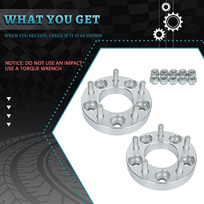 IRONTEK 5x114.3mm Wheel Spacers 1in (73mm Hub Bore, 12x1.5 Studs) 5x4.5 to 5x4.5 Wheel Spacers Adapter 25mm FITS Acura RSX NSX CL TSX TL RL for Toyota Rav4 for Chrysler 300M for Hyundai Tiburon 2PCS - size: 1"|5x4.5|2PCS