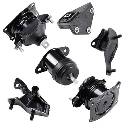 Engine Motor and Transmission Mount 6PCS for Honda Accord 2.4L 2003-2007 Auto Transmission- Replaces A4526HY, A4517, A4509, A4542, A4516, A4510, Front, Right, Rear, Upper Mounts - size: Honda Accord 2.4L 2003-2007
