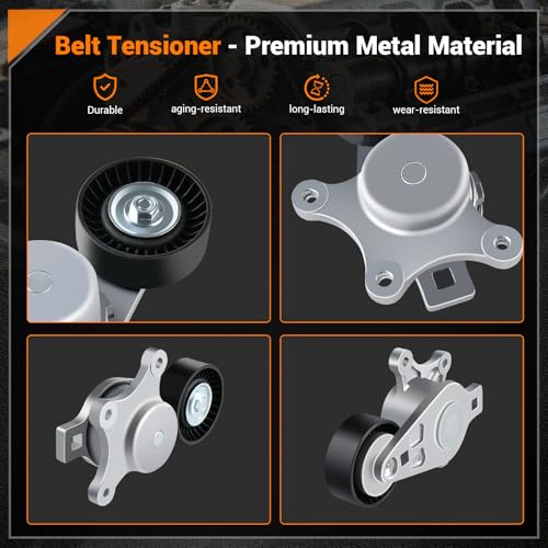Tecoom Serpentine Drive Belt Tensioner Pulley Kit Replacement Fit for Ford Explorer 2011, Edge 2017-2011, Fusion 2010-2012, Lincoln Mkx Mkz 07-12, Mazda 6 09-13, Mazda CX-9 07-15, 3.5L，3.7L 90K38485 - size: 90K-38485