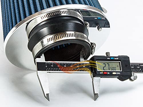 Rtunes Racing 2.75-Inch 70mm Washable Dry Clamp-On Cone Air Filter, Blue - size: Standard 2.75"