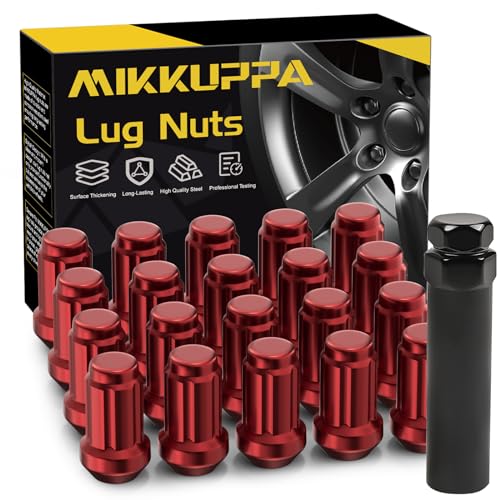 MIKKUPPA M12x1.5 Lug Nuts, Replacement for Chevy Honda Aftermarket Wheel - color: Red