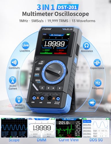 FNIRSI DST-201 3-in-1 1MHz Handheld Oscilloscope Multimeter DDS Generator - color: 1MHz 5MS/s Scope+Meter