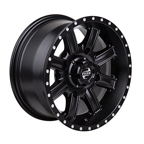 (4 Pack) 4/110 Tusk Cascade Wheel 12x7 5.0 + 2.0 Matte Black For Honda Pioneer 520 2021-2023,2025