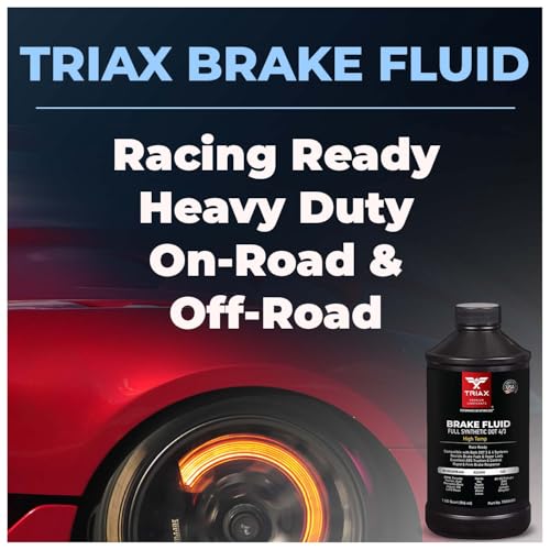 TRIAX Brake Fluid DOT 3&4 - Full Synthetic, High Temp, Heavy Duty, All-Vehicle, Race Ready - European, Asian, & US Vehicles - Resists Brake Fade & Vapor Lock, ABS Traction & Control (1 Quart) - size: 6 Quart Pack