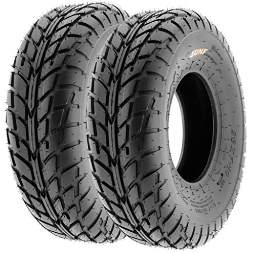 Set of 4 SunF A021 TT Sport ATV UTV Flat Track Tires 19x6-10 Front & 20x10-10 Rear, 6 PR, Tubeless - size: 19x6-10 & 20x10-10