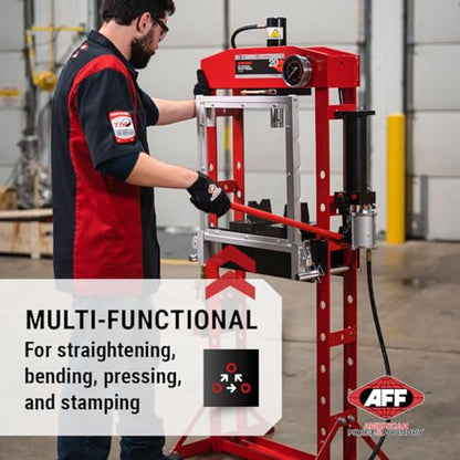 AFF 20 Ton Hydraulic Shop Press - Shatterproof PC Shield - Super Duty - size: 20 Ton Capacity