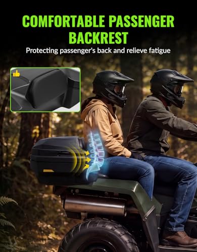 Green-L 96L Universal ATV Rear Rack Cargo Storage Box Trunk Luggage with Passenger Backrest Pad - size: #1-96L