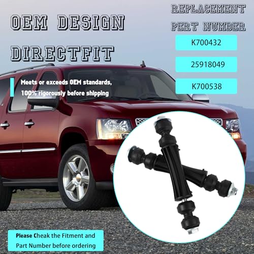 Front Stabilizer Sway Bar End Links Compatible With Chevy GMC - size: K700432