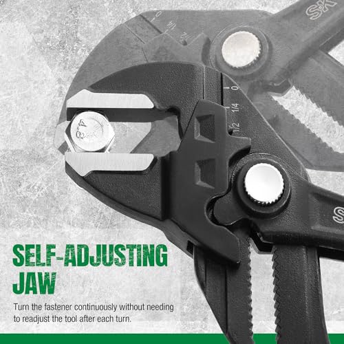 SK 10" Pliers Wrench, Smooth Parallel Jaw Water Pump Pliers, CR-V Steel - size: 10-inch Single
