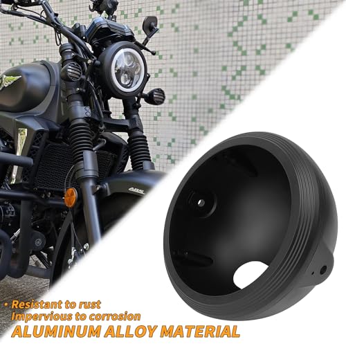 Universal Motorcycle Headlight Housing Bucket Kit, 5.75 Inch, CNC Aluminum, with 36mm41mm Fork Tube Brackets, Fit Cafe Racer Bobber Chopper Harley Sportster Dyna, Matte Black