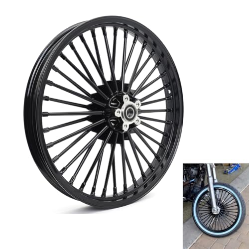 TOFR 21x2.15 16x3.0 Fat Spoke Wheels Black For Harley Dyna FXD FXDB 00-05 - color: 21x2.15 16x3.0 Black, size: Dyna 2000-2005