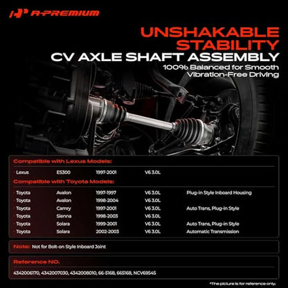 A-Premium Front Left Driver Side CV Axle Shaft Assembly - style: Front Driver Side